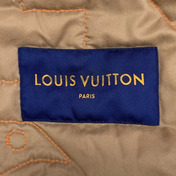 Louis Vuitton Two-Tone Hooded Cotton-Padded Jacket Brown/Orange Size 44 - Picture 2 of 8